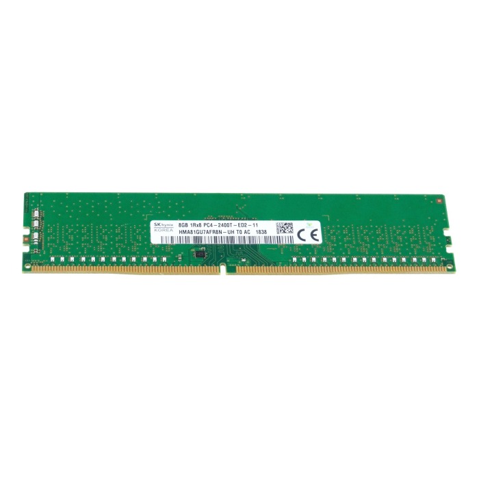 Mémoire RAM Hynix 8GB 1Rx8 PC4-19200 DDR4 UDIMM ECC 2400MHz HMA81GU7AFR8N-UH