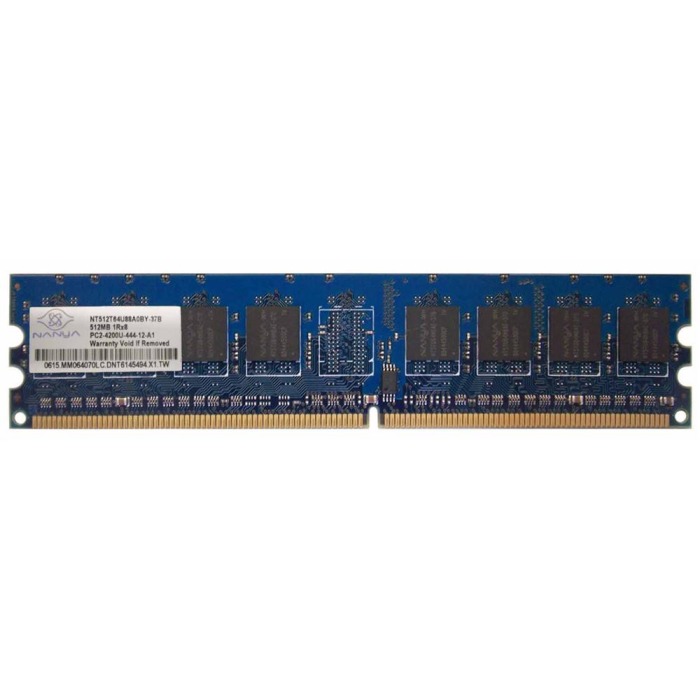 Mémoire RAM Nanya 512MB 1Rx8 PC2-4200U DDR2 UDIMM 533MHz NT512T64U88A0BY-37B