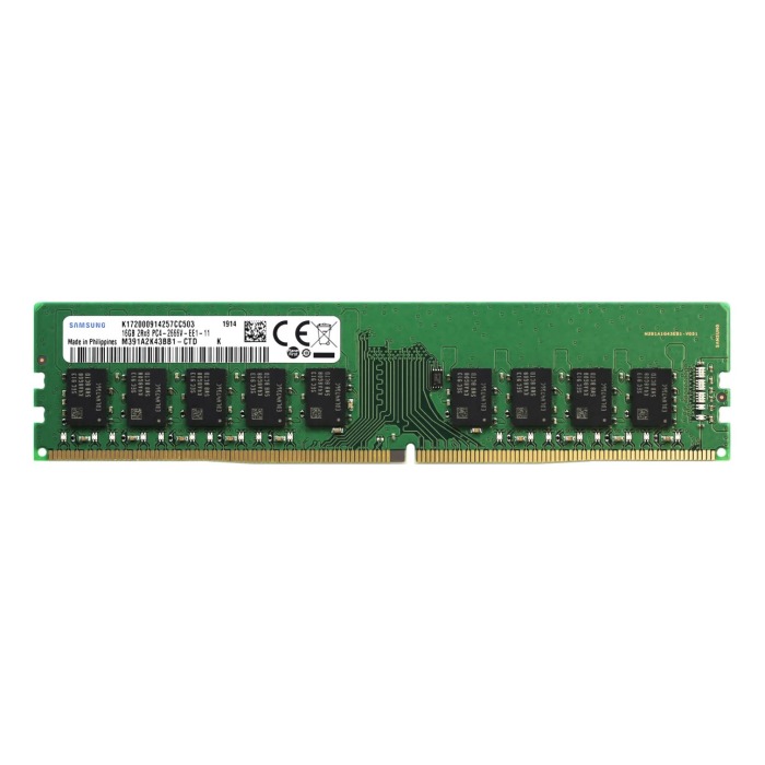 Mémoire RAM Samsung 16GB 2Rx8 PC4-21300V-E DDR4 UDIMM ECC 2666MHz M391A2K43BB1-CTD