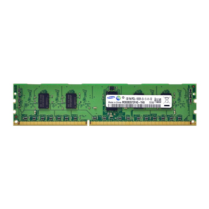 Mémoire RAM Samsung 1GB 1Rx8 PC3L-10600R DDR3 RDIMM 1333MHz M393B2873FH0-YH9