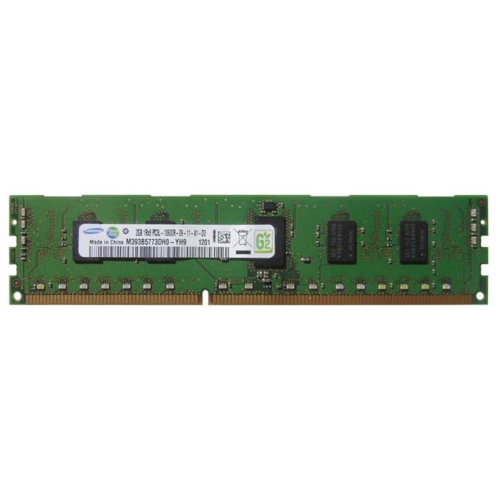 Mémoire RAM Samsung 2GB 1Rx8 PC3L-10600R DDR3 RDIMM 1333MHz M393B5773DH0-YH9