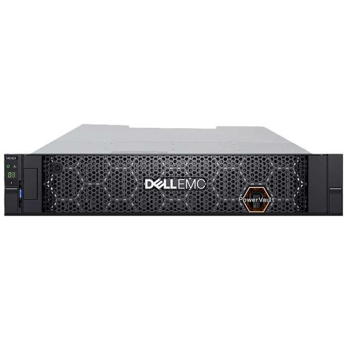 Nouveau tiroir de disques Dell PowerVault ME424 24x2.5" avec 2x2.4TB SAS HDD 10K 2.5", 2xPSU 580W, rails, façade
