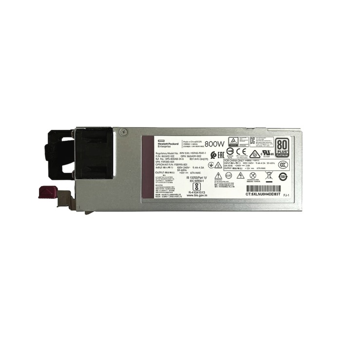 Onduleur HPE G10/G11/G12 800W F2R Normal Flow 100-240V AC 50/60Hz 80+ Platinum 865412-102