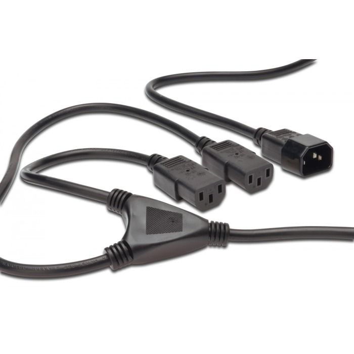 Power cable Digitus 2x C13 1x C14 1.7m AK-440400-017-S