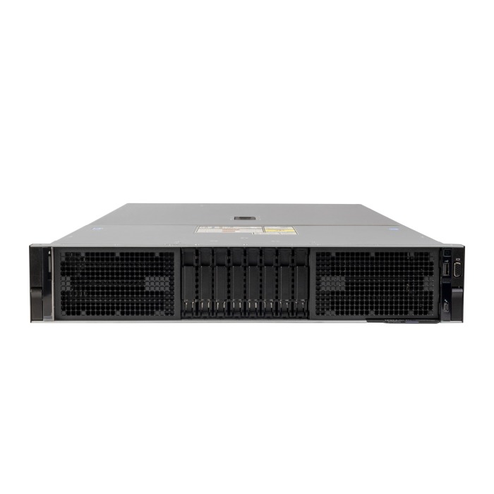 Server Dell PowerEdge R750xa 8x2.5"with 2x Gold 6338, 512GB RAM, H755, 2x 960GB SSD SATA 2.5", 6x 1.92TB SSD SAS 12G RI 2.5", 2x1GbE, 2x10/25GbE SFP28, 2x1GbE, 4x L4 24GB, 2x PSU 2400W, rails, bezel, iDRAC9 Enterprise