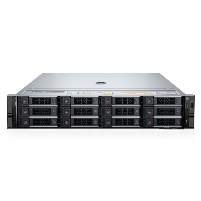 Server Dell PowerEdge R7625 12x3.5" with 2x EPYC 9124, 512GB RAM, H355, BOSS-N1 z 2x Dell 960GB SSD NVMe M.2, 4x 4TB 7.2K SATA 6G 3.5", 2x10/25GbE SFP28, 2x PSU 2400W, rails, iDRAC9 Enterprise