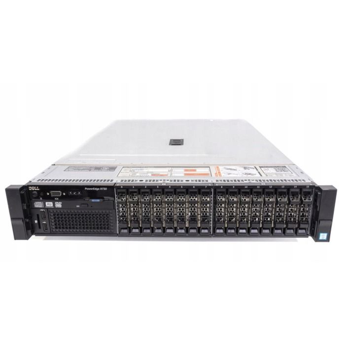 Server Dell R730 16x2.5" with 2xE5-2620 v4, 128GB RAM, H730P, 2x 480GB SSD SATA 2.5", 4x1GbE, 2xPSU, Rails, iDRAC 8 Enterprise