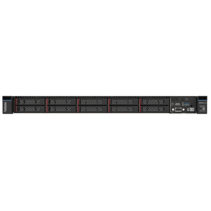 Server Lenovo ThinkSystem SR630 V3 10x2.5" NVMe with 2x Platinum 8460H, 256GB RAM, 9350-16i, 4x 480GB SSD SATA 2.5", 2x100GbE QSFP56, 2x PSU 1100W, rails, bezel, XCC2 Standard