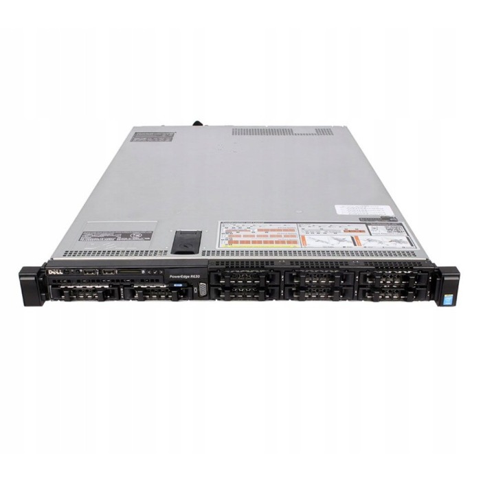 Serveur Dell PowerEdge R630 8x2.5" avec 2x E5-2640 v3, 64GB RAM, H730, 2x 480GB SSD SATA 2.5", 2x 960GB SSD SATA 2.5", 2x1GbE RJ45 2x10GbE SFP+, 2xPSU, rails, iDRAC 8 Enterprise
