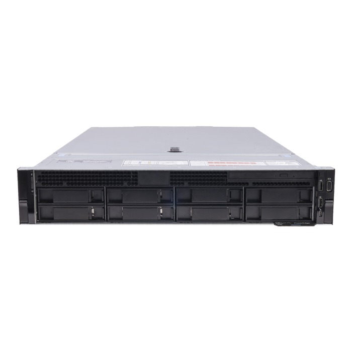 Serveur Dell PowerEdge R740 8x3.5" avec 2x Gold 6134, 256GB RAM, H730, 2x 1.92TB SSD SATA 2.5", 4x 4TB SAS 12G 3.5", 4x1GbE, 2x PSU 1100W, rails, façade, iDRAC9 Enterprise