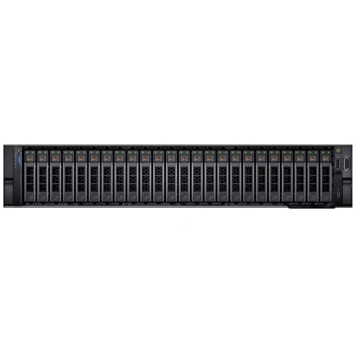 Serveur Dell PowerEdge R7415 24x2.5" avec 1x EPYC 7451, 64GB RAM, H730P, 2x 480GB SSD SATA 2.5", 4x1GbE, 2x PSU 1100W, rails, iDRAC9 Enterprise