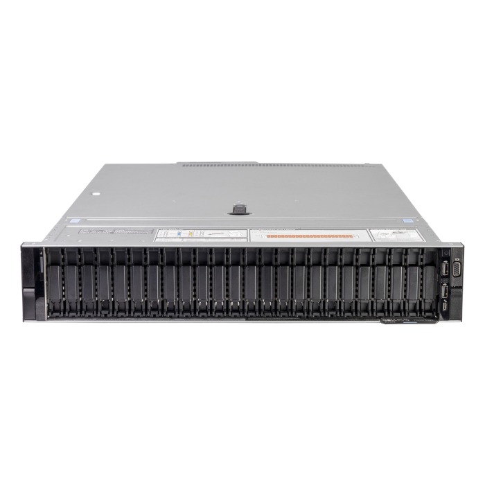 Serveur Dell PowerEdge R7515 24x2.5" avec 1x EPYC 7702P, 256GB RAM, H330, 2x25GbE, 2x PSU 750W, rails, façade, iDRAC9 Enterprise