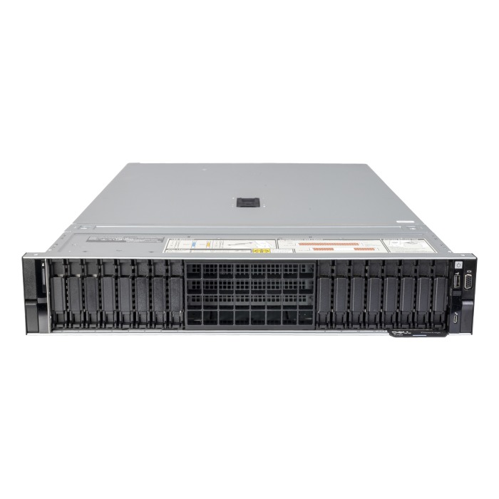 Serveur Dell PowerEdge R760 16x2.5" avec 2x Silver 4410Y, 512GB RAM, H755, 2x 480GB SSD SAS 12G RI 2.5", 2x1GbE, 2x PSU 1100W, rails, façade, iDRAC9 Enterprise