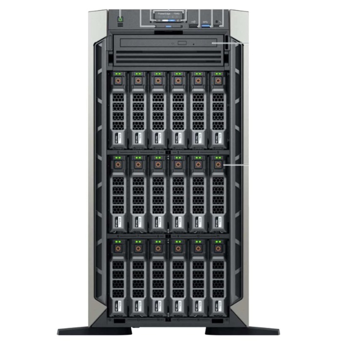 Serveur Dell PowerEdge T640 18x3.5"avec 2x Silver 4214R, 32GB RAM, H730p, 2x 960GB SSD SATA 2.5", 2x PSU 750W, iDRAC9 Enterprise