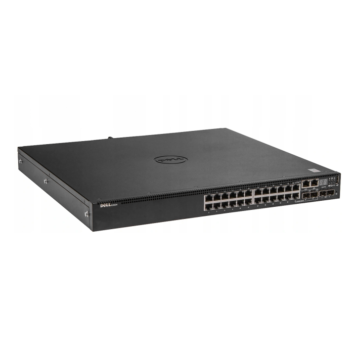 Switch Dell Networking N3024 24x1GbE BASE-T 2x10GbE SFP+ F2R Normal Flow, 2x PSU, 1x Fan