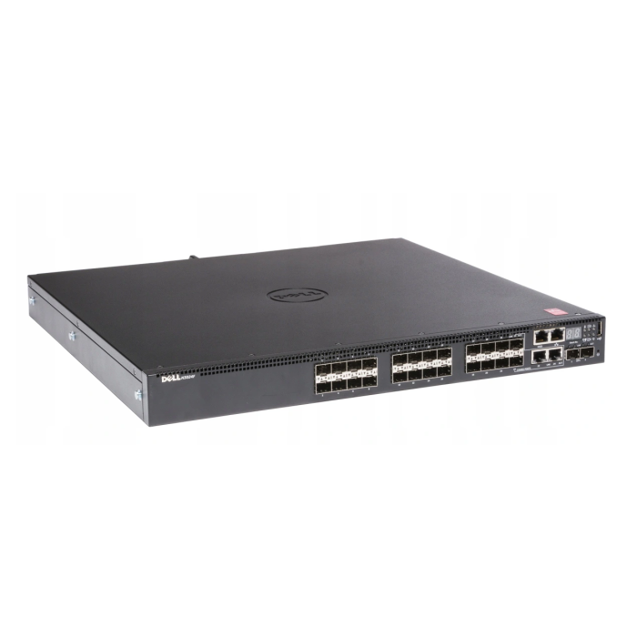 Switch Dell PowerConnect N3024F 2x1GbE 24x1GbE SFP 2x10GbE SFP+ F2R Normal Flow, 2x PSU, 1x Ventilateur
