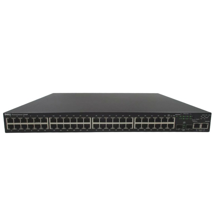 Verteiler Dell PowerConnect 3548P 2x1GbE SFP 2x1GbE RJ45 48x100MbE
