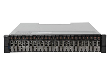 Baie de stockage Dell PowerVault ME4024 avec 2x 4x10GbE SFP+, 12x Dell 960GB SAS SSD 2.5", 2x PSU, façade, rails
