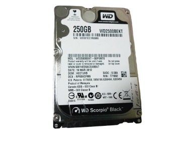 Disque dur WD Scorpio Black 250GB 7.2K HDD SATA 3G 2.5" 16MB WD2500BEKT-00PVMT0