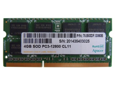 Mémoire RAM Apacer 4GB PC3-12800 DDR3 1600MHz 75.B83DF.G060B