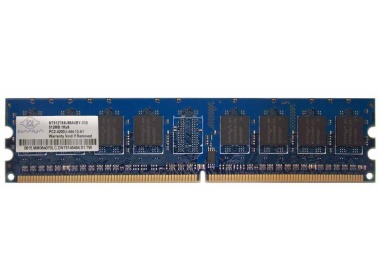 Mémoire RAM Nanya 512MB 1Rx8 PC2-4200U DDR2 UDIMM 533MHz NT512T64U88A0BY-37B